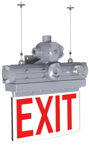 C1D1 Explosion Proof LED Exit Sign, LSEX, 5W, Exit Sign+Emergency Back Up Battery