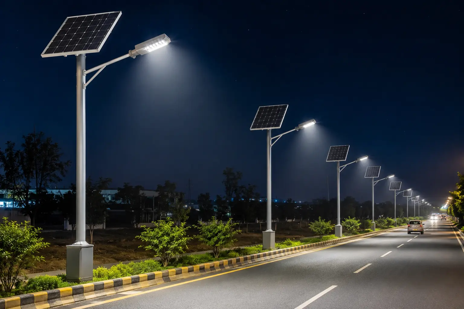 Explore commercial LED solar street lights for municipalities, corporate campuses, industrial facilities, residential developments, and parking lots. Compare off-grid roadway lighting solutions with durable construction, LiFePO? batteries, and starting prices from $200