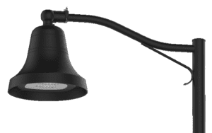 mission bell luminaire with mast arm