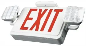compact size emergency exit sign combo
