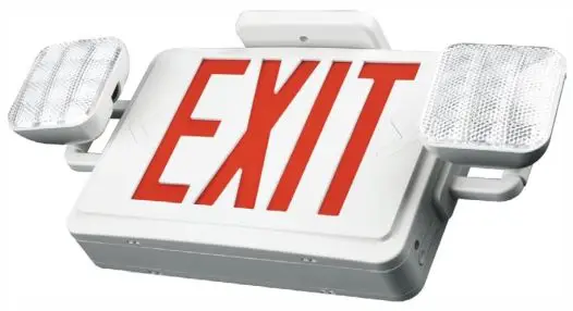 compact size emergency exit sign combo