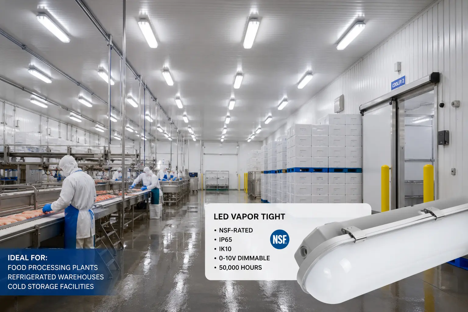 Discover the #1 benefit of vapor tight LED lighting and learn why these sealed fixtures are ideal for food processing plants, warehouses, parking garages, cold storage facilities, and other harsh industrial environments.