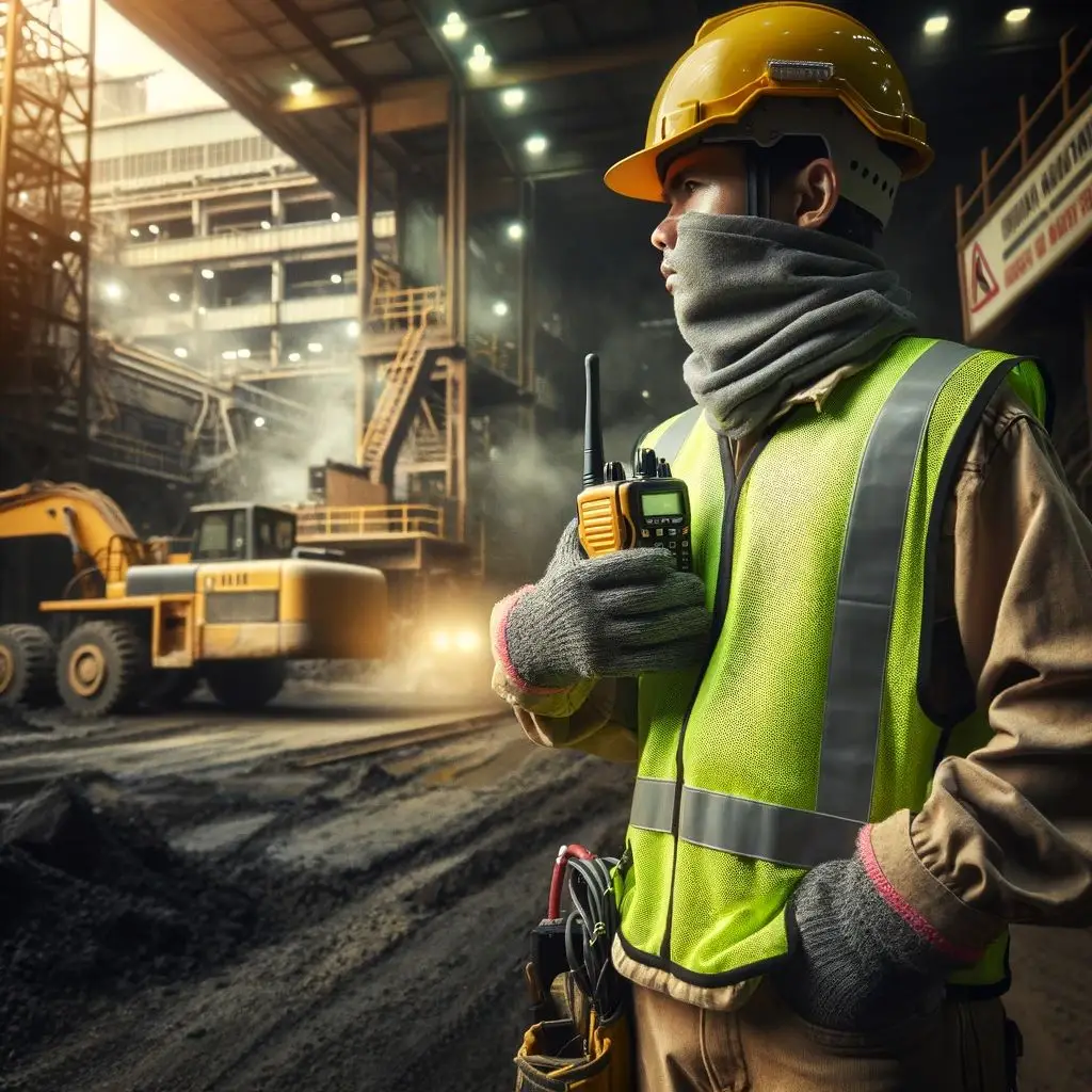 Industrial worker in a hazardous facility illuminated by Class 1 Division 2 rated LED lighting, providing safe and compliant illumination in environments with occasional flammable vapors or gases.