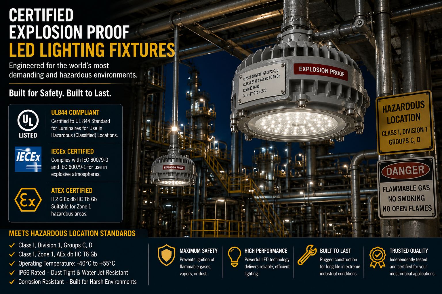 Explosion Proof Lighting Standards Guide | UL844, NEC, ATEX & IECEx ...