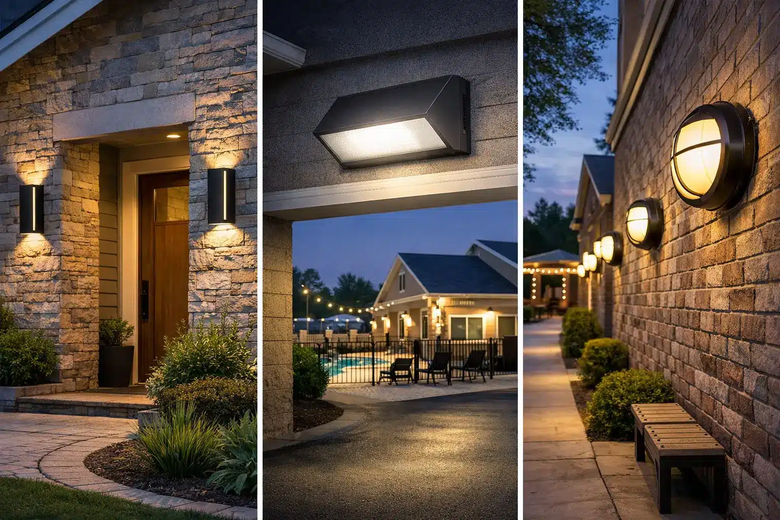 Learn how commercial LED wall sconces enhance building entrances, hotels, multifamily communities, campuses, restaurants, and outdoor pedestrian spaces while providing architectural character, safety, and energy-efficient illumination.