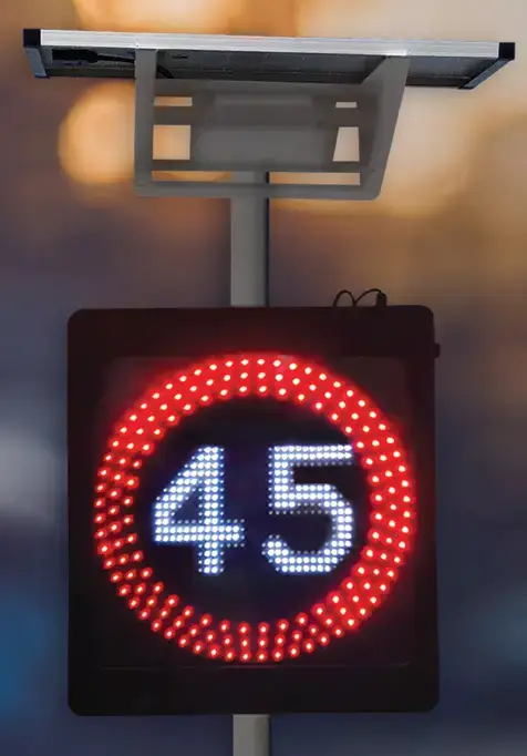 highly visual, nimated enforcement of the designated speed limit