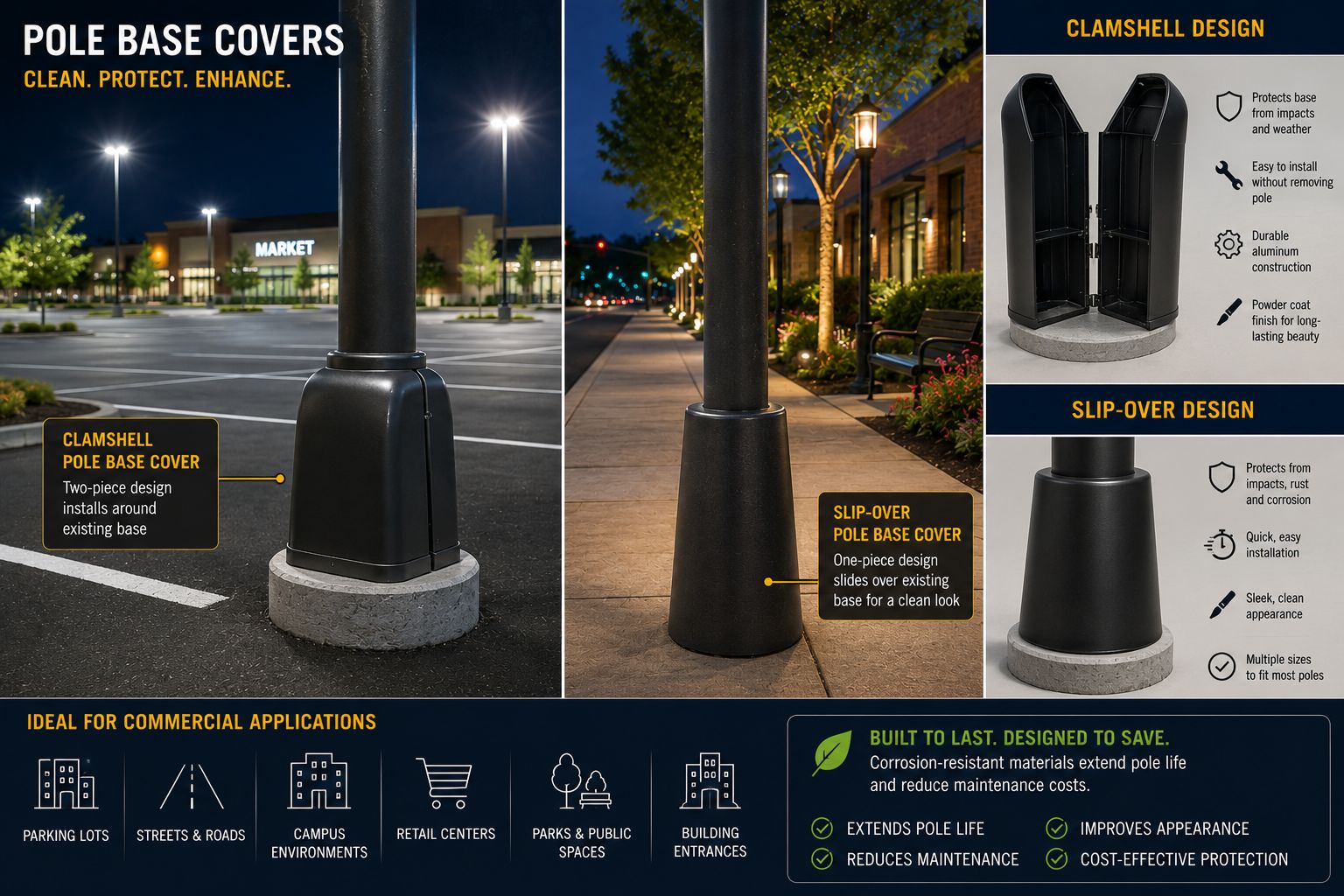 Clamshell vs Slip-Over Pole Base Covers: Which Is Best for Your ...