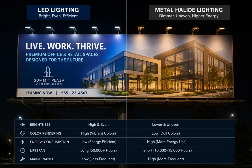 Discover how LED billboard lighting reduces energy consumption, lowers utility costs, minimizes maintenance expenses, and improves long-term operating efficiency for outdoor advertising signs.