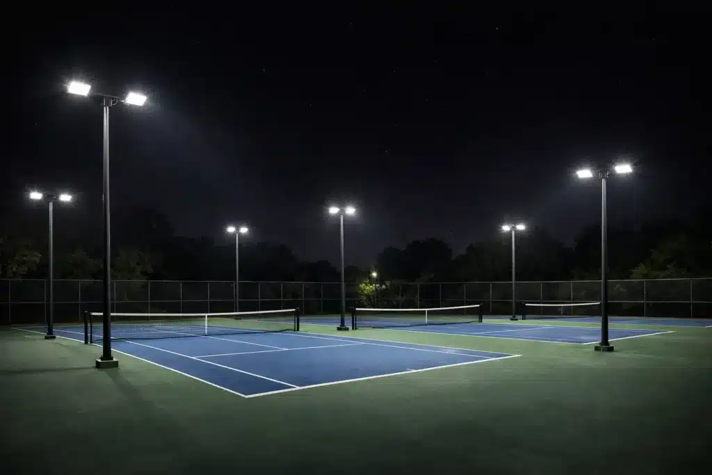 Learn how to select the proper pole height for LED area lighting systems. Understand fixture coverage, spacing, uniformity, glare control, and mounting height recommendations for commercial outdoor lighting projects.