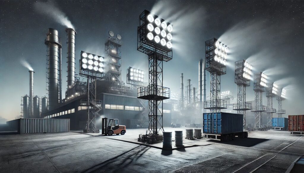 Learn how LED high mast lighting improves safety, visibility, maintenance, and energy efficiency for rail yards, intermodal terminals, freight facilities, container handling operations, locomotive service areas, and railroad maintenance facilities.